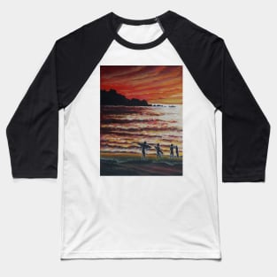 Oil Painting - Surfers in Pacifica, California, 2008 Baseball T-Shirt